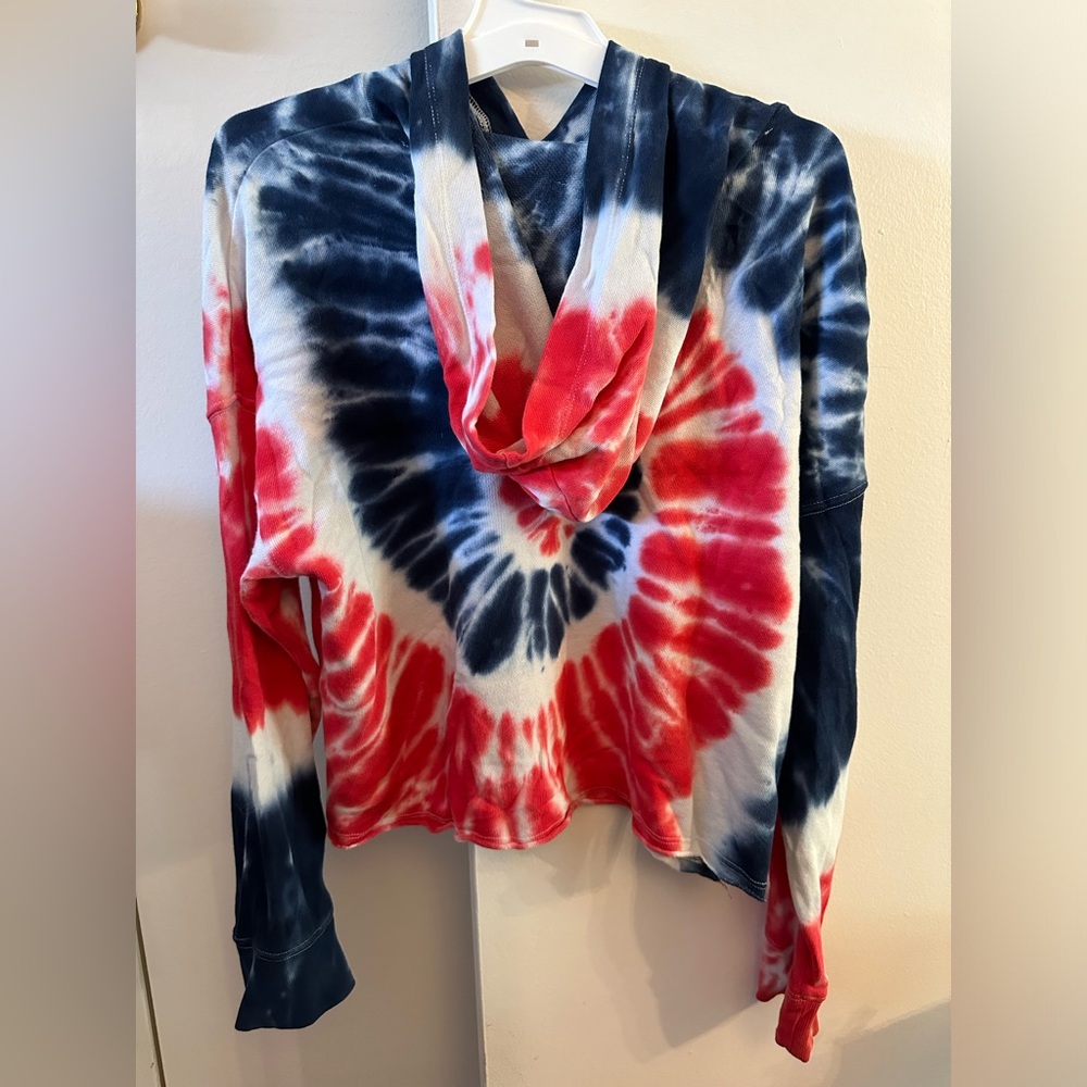 Old Navy Red White Blue July 4th Cropped Hoodie Sweatshirt Kids XL 14-16